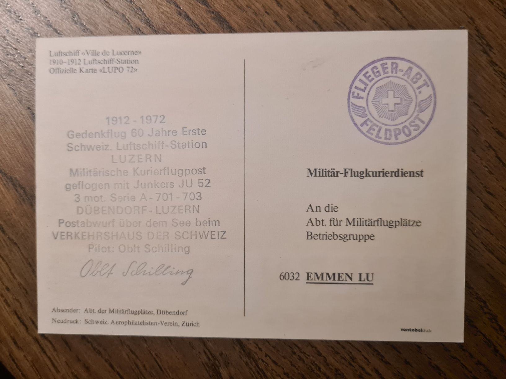 Cartes postales: Offizielle Karte "LUPO 72" 1972 – D'occasion à Ebikon par Donar50 1