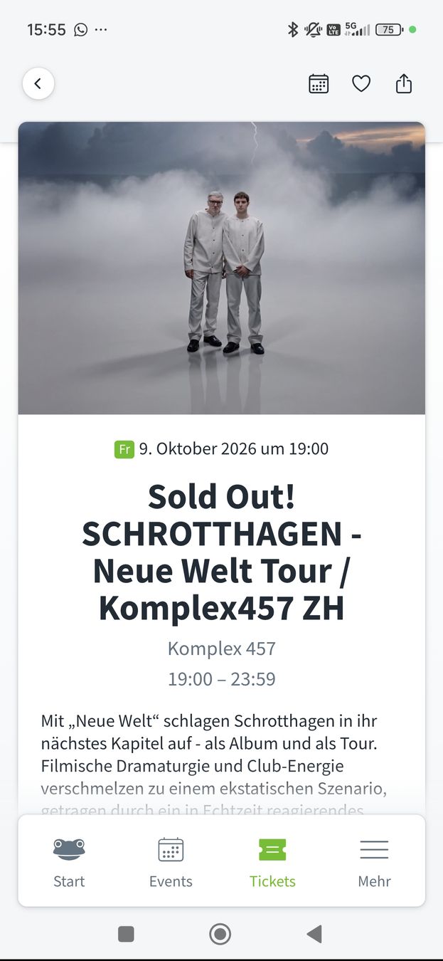 Billets: Schrotthagen Konzertticket – Neuf avec emballage d'origine à Diepoldsau par KusterDesignLab