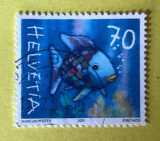 Nr.1027 GESTEMPELT Regenbogenfisch allein unterwegs 2001  ﻿