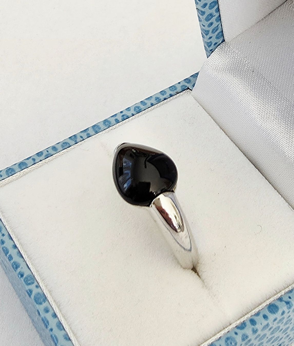 Anelli: Schlichter Silberring 925  mit Onyx  - NEU – Nuovo e nell'imballaggio originale da Uetikon am See venduto da Coralreef 2