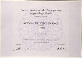 SA de Participations Appareillage Gardy, Neuchâtel - 1978