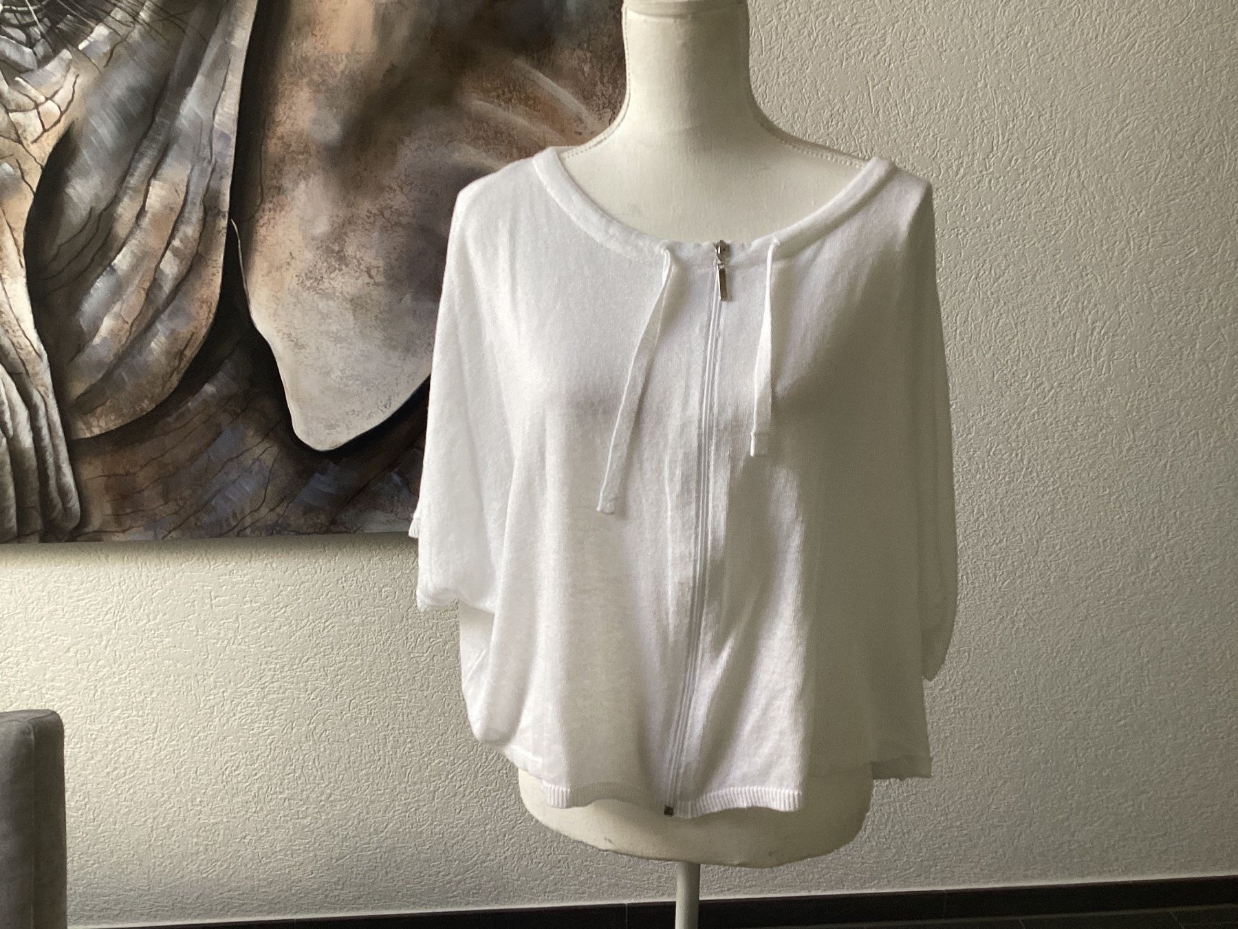 Pulls & Sweat-shirts: Damen Pullover /Jäckli weiss Simclair Gr. 44 Reissverschluss – D'occasion à Homberg b. Thun par Homata