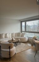 Ecksofa Boucle weiss geschwungen guter Zustand