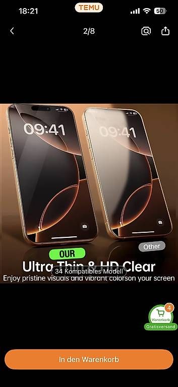 Ritocchi & pellicole di protezione: Apple iPhone 17 Pro 9D Schutzfolie Panzergla – Nuovo e nell'imballaggio originale da Hergiswil NW venduto da allmendkoenig 2