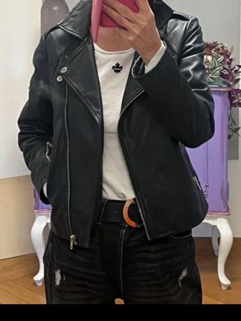 Sandro Paris Lederjacke,Gr.1 nachtblau