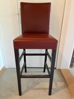 Barhocker Weinrote Kunstleder/Holzgestell