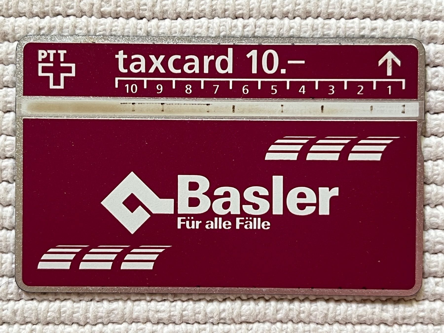 Telefon- & Taxkarten: PTT Taxcard 10.- "Basler Versicherung" – Gebraucht aus Zürich von Gurkis