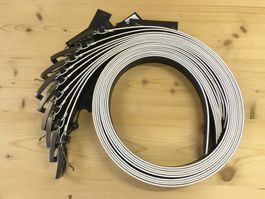 9 STÜCK  LEDER  HERRENGÜRTEL  SCHWARZ  115cm X 3,5cm