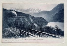 Brünigbahn - Lungernsee und Wetterhörner - Eisenbahnbrücke