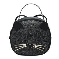 Katzenhandtasche schwarz glitzernd