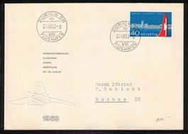 1953, FDC Flughafen Zürich "29.8.53"