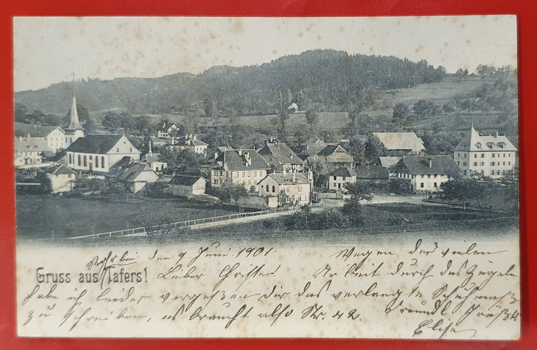 Ansichtskarten: Gruss aus Tafers 1901 – Gebraucht aus Kreuzlingen von Rschweiz1