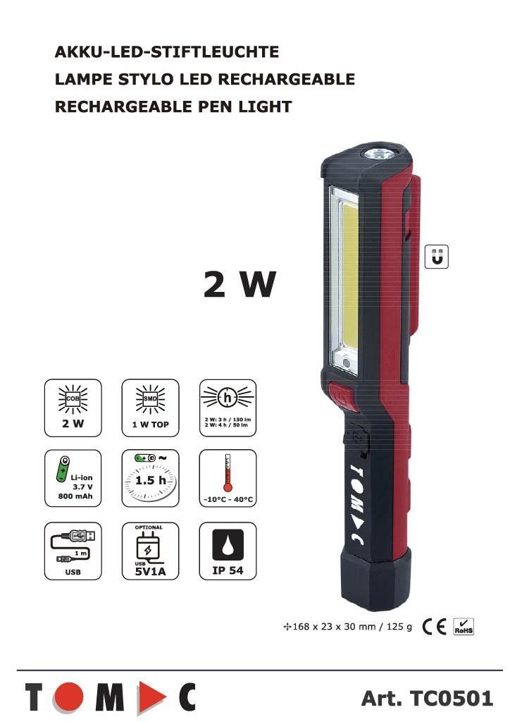 Lampen: TOMAC Akku LED Stift - Leuchte 2W - TC0501 – Neu und originalverpackt aus Koppigen von Bracher_Mail-House 4