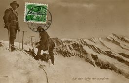 Jungfrau  BE  -   Ankunft auf dem Gipfel     um  1 9 1 4