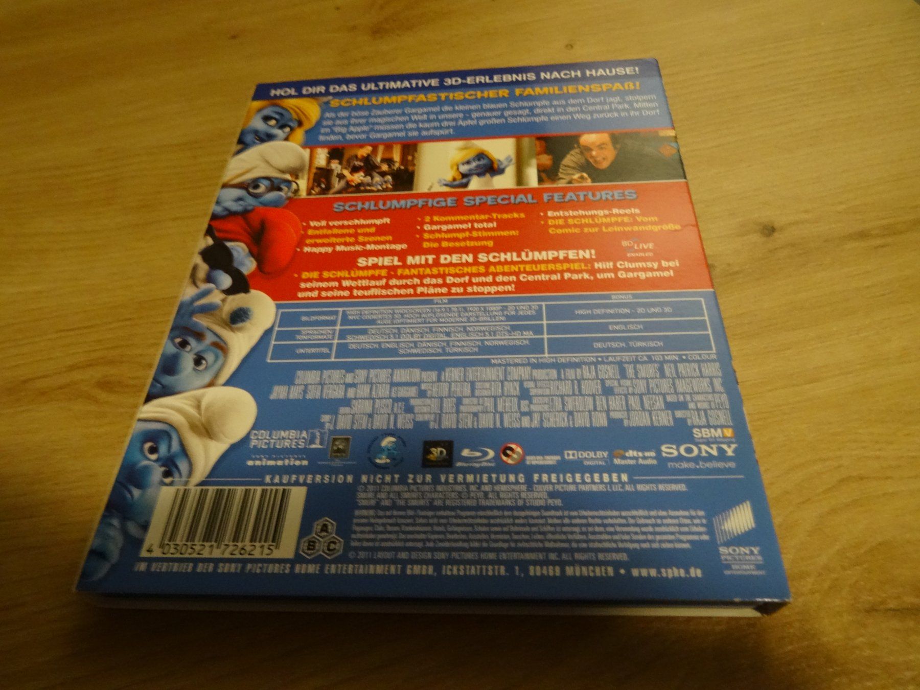 Tutti i DVDs: Die Schlümpfe 3D Blu-ray – Usato da Olten venduto da Disc-Verkauf 1