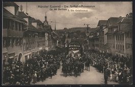AK Münster /LU, Auffahrts-Prozession