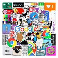 50 stk. Netzwerk Fehler Internet Aufkleber