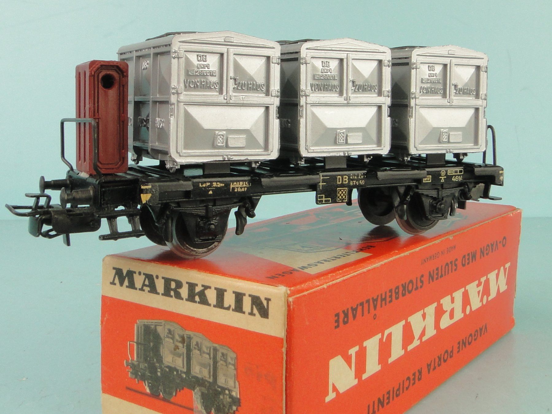 Märklin Modellini di ferrovie: Märklin 4614 Behältertragwagen – Usato da Bülach venduto da cann11