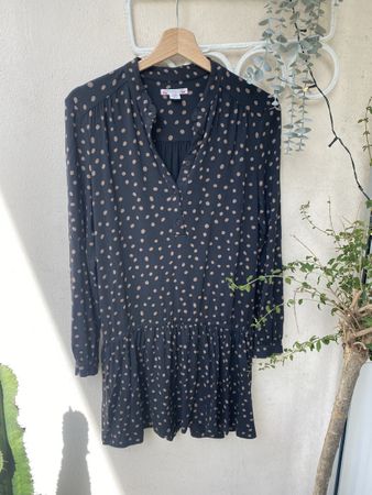 Robe à pois noire et beige taille M bon état