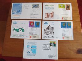 1Lot(5Stck) SWISSAIR-FLUGPOST ab 1963