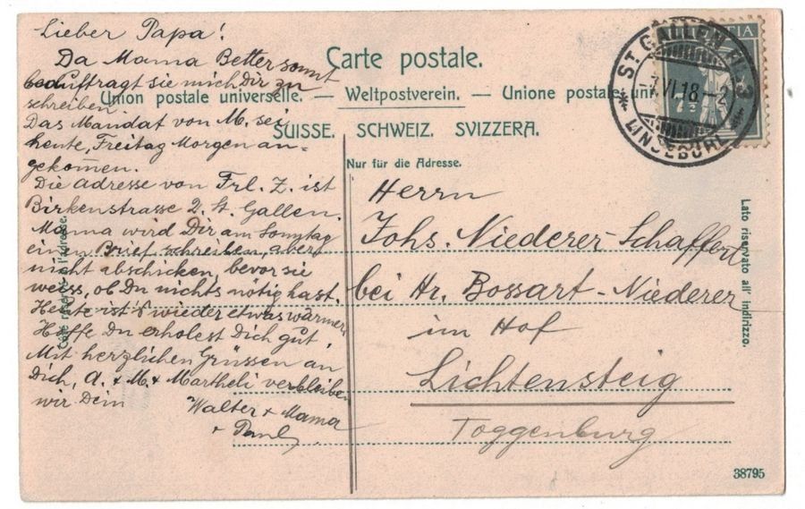 Cartoline postali: Trogen, gelaufen 1918 – Usato da Frauenfeld venduto da POML 1