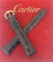 Bracelet Cartier original en cuir croco - 18.6 mm / Neuf
