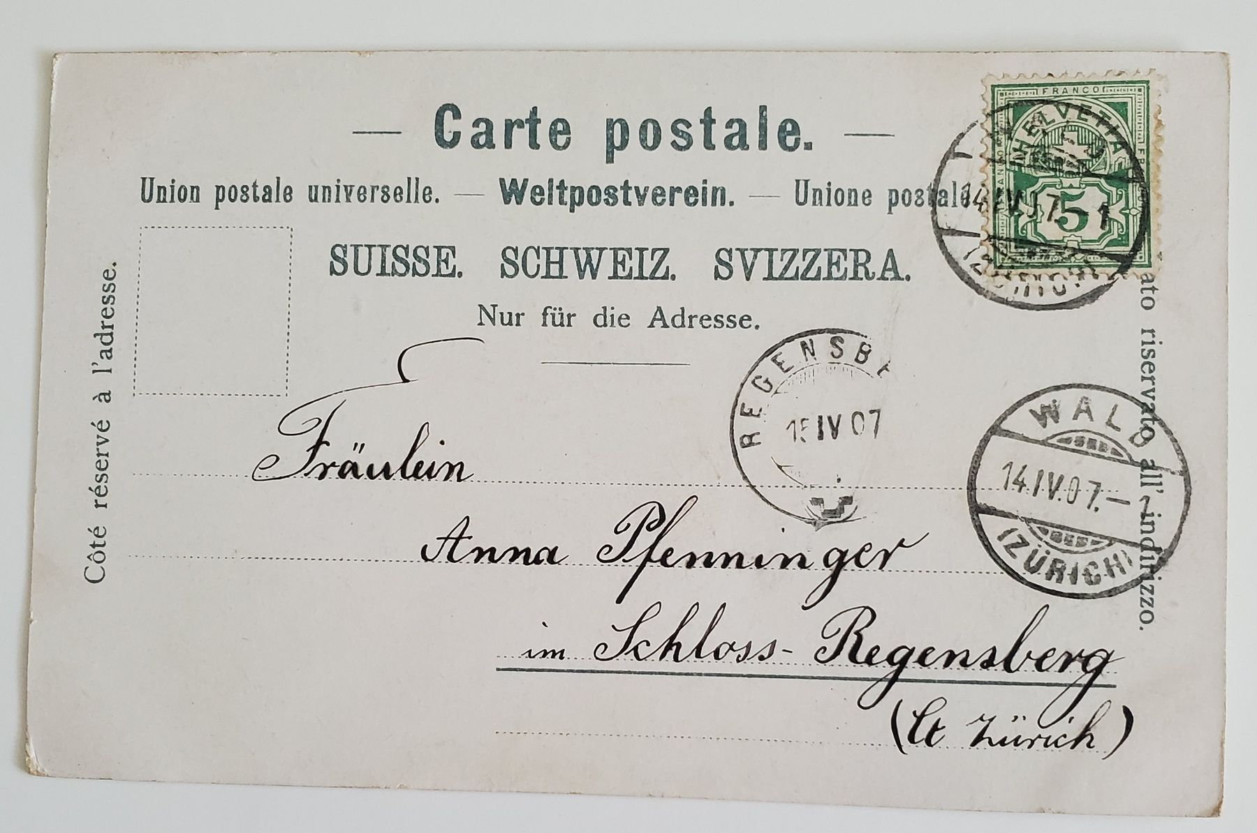 Cartoline postali: AK Waldstadt, Kt. Appenzell – Usato da Opfikon venduto da Diversamente 1