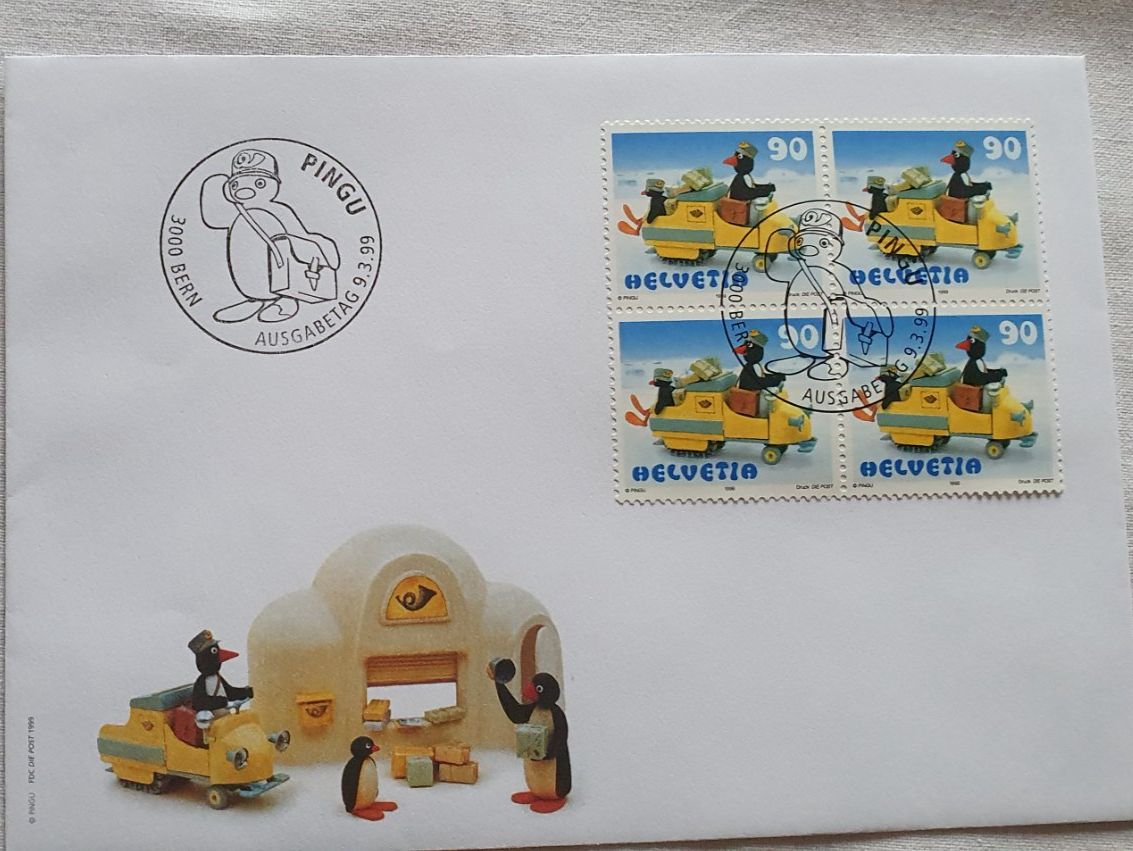 Buste & buste per spedizione: Pingu Couverts 5 stk.  Sonderausgabe 1999 – Nuovo e nell'imballaggio originale da Läufelfingen venduto da jac_vp95 2
