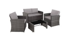 Rattan Lounge Lucca grau/hellgrau - Gratis Versand