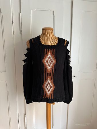 FOREVER 21 - Aztec Strickpullover schwarz S