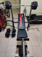 Hantelbank Hammer Power Bench mit Gewichtsscheiben