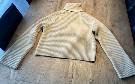 H&M Damen Rollkragenpullover beige Gr. S gestreift