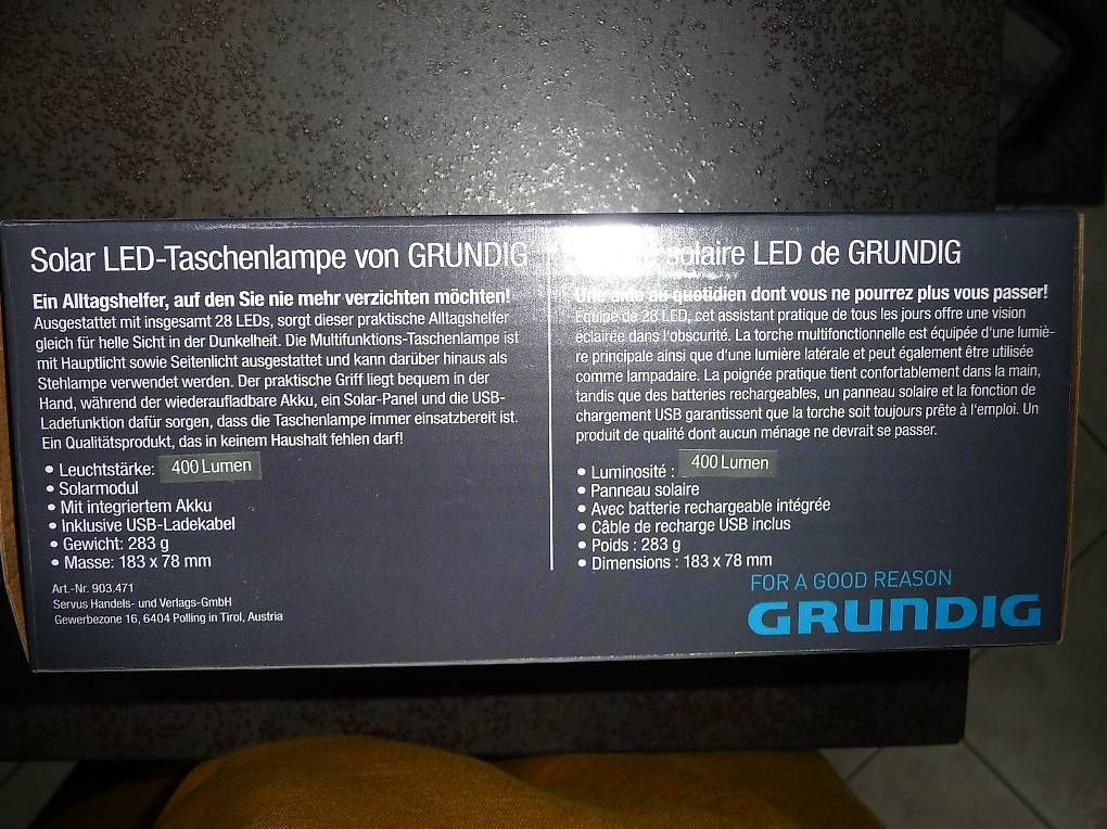 Lampes: Solar-Taschenlampe / Multifunktion – D'occasion à ossingen par franco057 1
