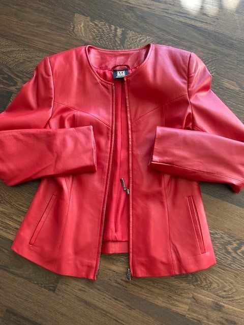 Madeleine Giacche: Lederjacke in Rot – Usato da Ettenhausen TG venduto da Babi69