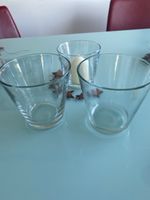 2 Windlichter aus Glas, 13cm hoch, 14 cm Durchmesser oben