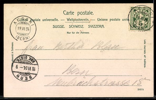 Cartes postales: AK Aeschi /BE, Kirche, Blümlisalp – D'occasion à Berlin par bartko-reher 1
