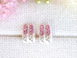 Kinder Ohrringe rosa Kristall BALLETTSCHUHE 925 Silber