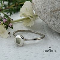 Prehnit Silber Ring 925 Grösse 58