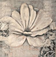 Wandbild Blume Struktur Optik Beige Grau Dekoration