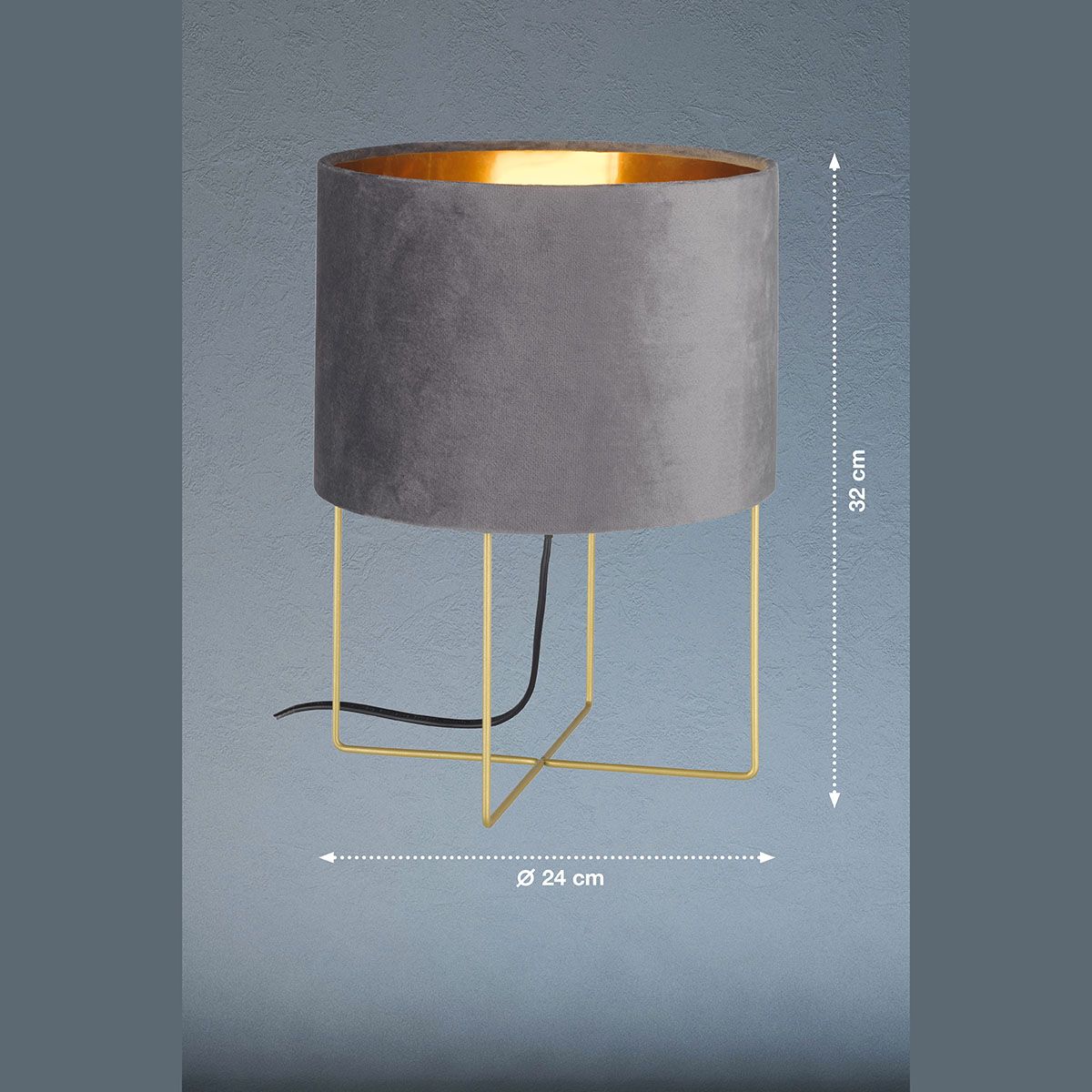 Lampen: Tischleuchte, Grau, Gold, 24 cm Ø – Neu (gemäss Beschreibung) aus Kreuzlingen von Smart-Light 2