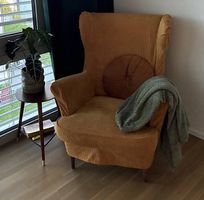 Bezug Ikea Strandmon Sessel Cord Senfgelb