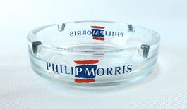 Grosser Aschenbecher « Philip Morris  » Klarglas / Ø 14.5cm