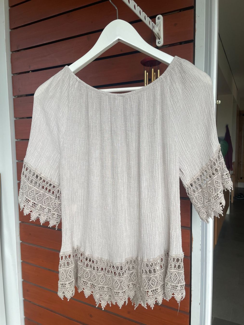 Zebra Camicette: Bluse mit Spitze, Grösse M/L, Beige – Usato da Zofingen venduto da angito 3