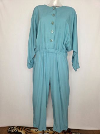 Vintage Overall Jumpsuit M-L 80er Türkis