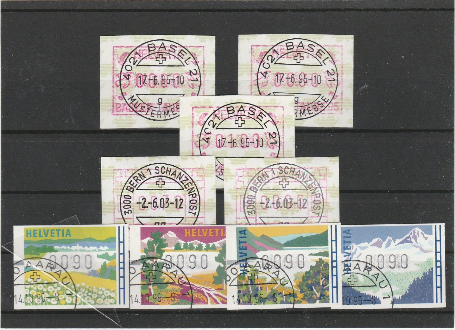 Alle Briefmarken: diverse ATM mit ET Stempel – Gebraucht aus Oberglatt ZH von Wiedmi6
