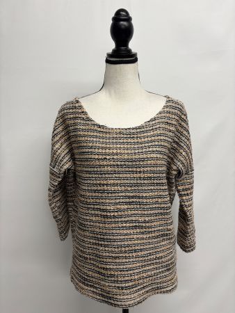 Supertrash lässiges Shirt 3/Arm Strick Optik beige blau
