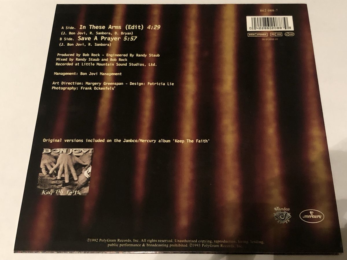 Vinyles: Bon Jovi. 1992.  In These Arms – D'occasion à Faulensee par Mizuno06 2