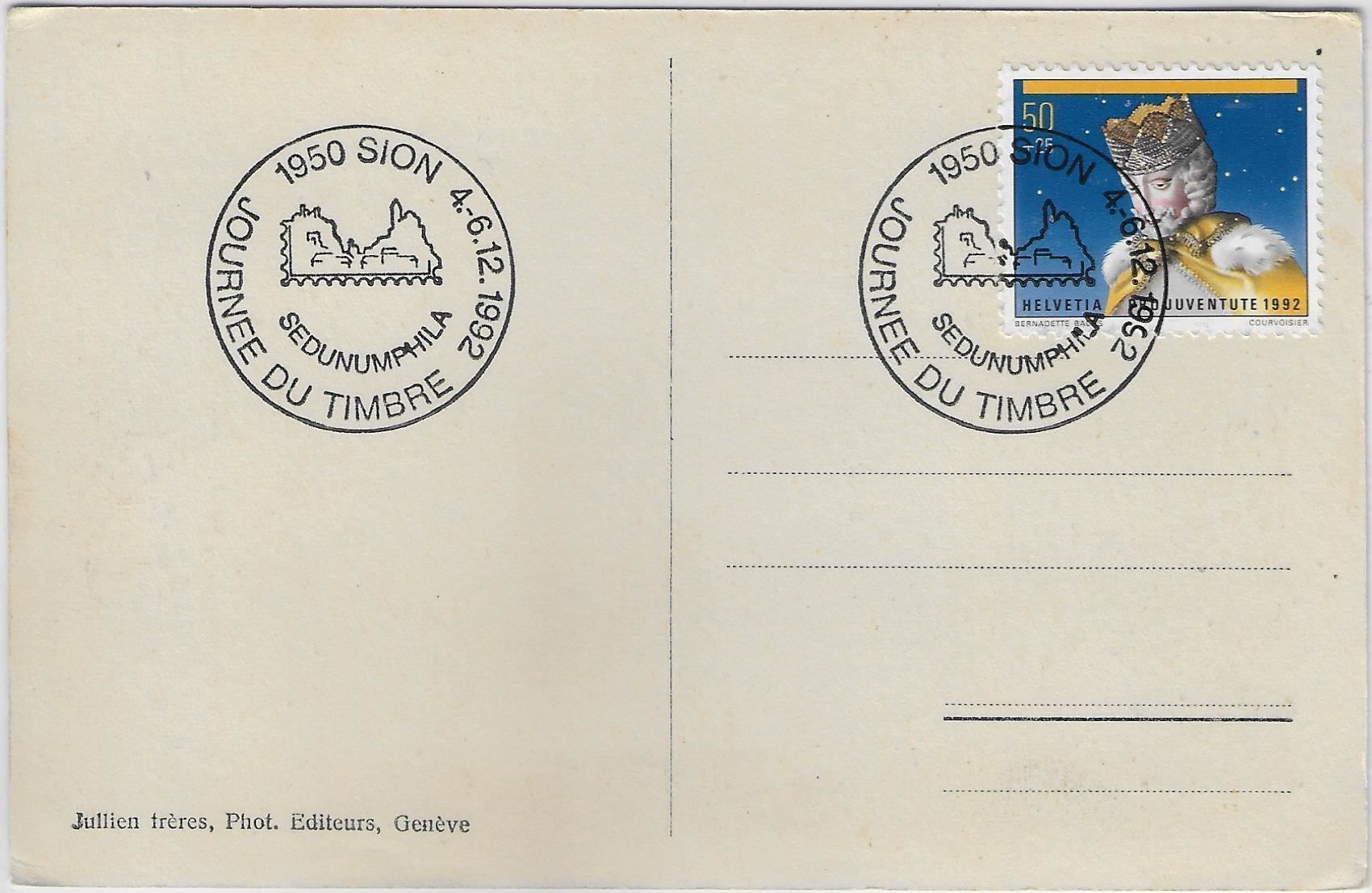 Cartoline postali: Sion - Eglise de Valere - Fresque de – Usato da Ettingen venduto da Kartenplanet 1