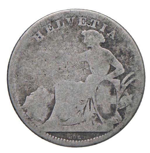 Tutti le monete: 1 Fr. 1860 S, sitzende Helvetia – Usato da Niederlenz venduto da Angi_e
