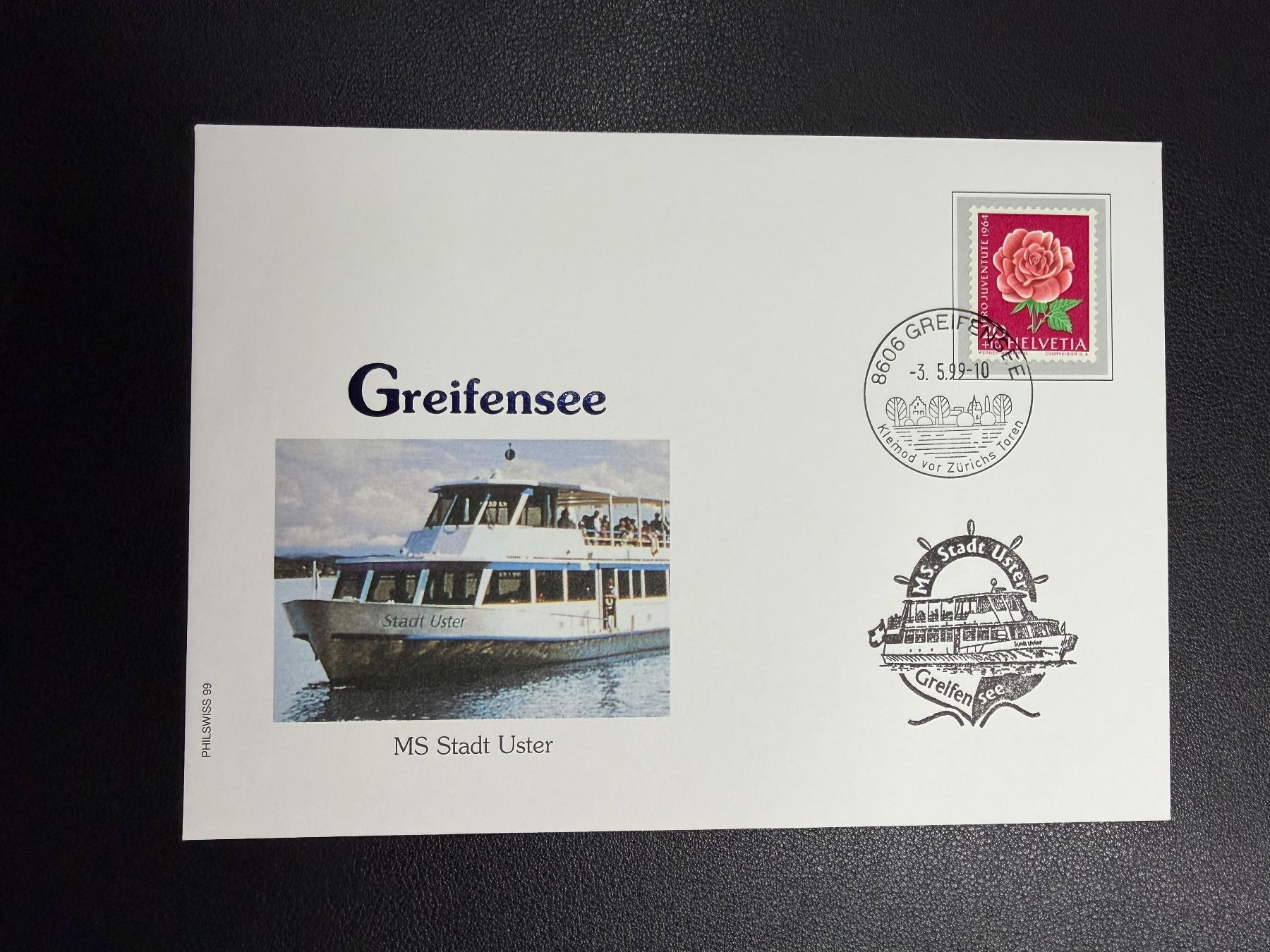 Alle Briefmarken: Schweizer Schiffspost Greifensee MS Stadt Uster 1999 – Gebraucht aus oberrüti von jeanmei